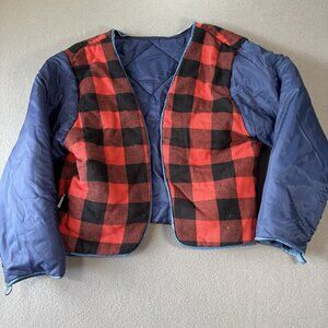 Vintage Cooper Collections Salties M Zip Off Jean Jacket Flannel Liner WPL 5924